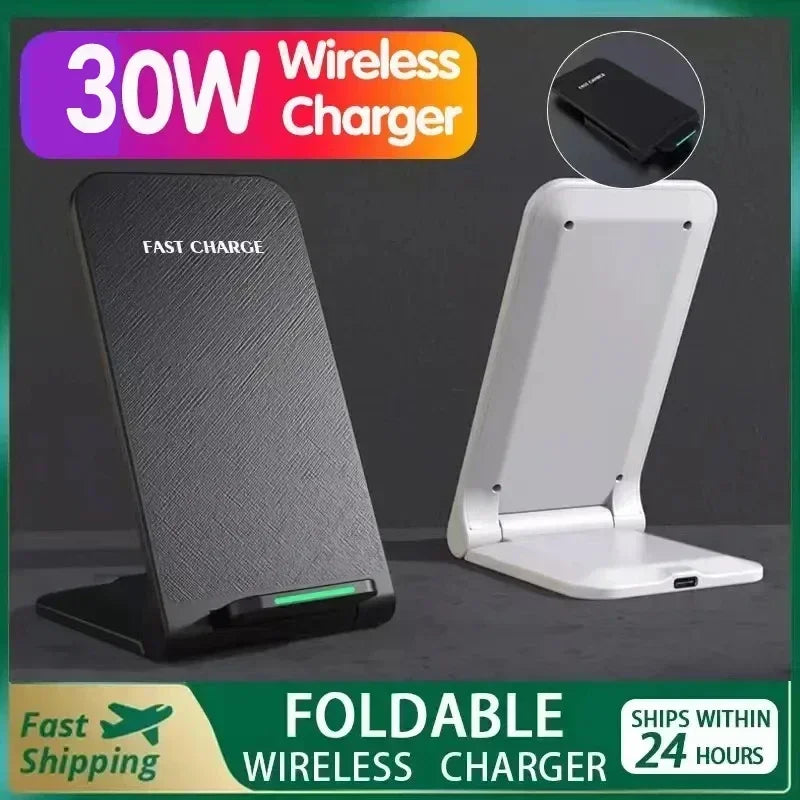30W Foldable Wireless Charger Stand Pad For iPhones