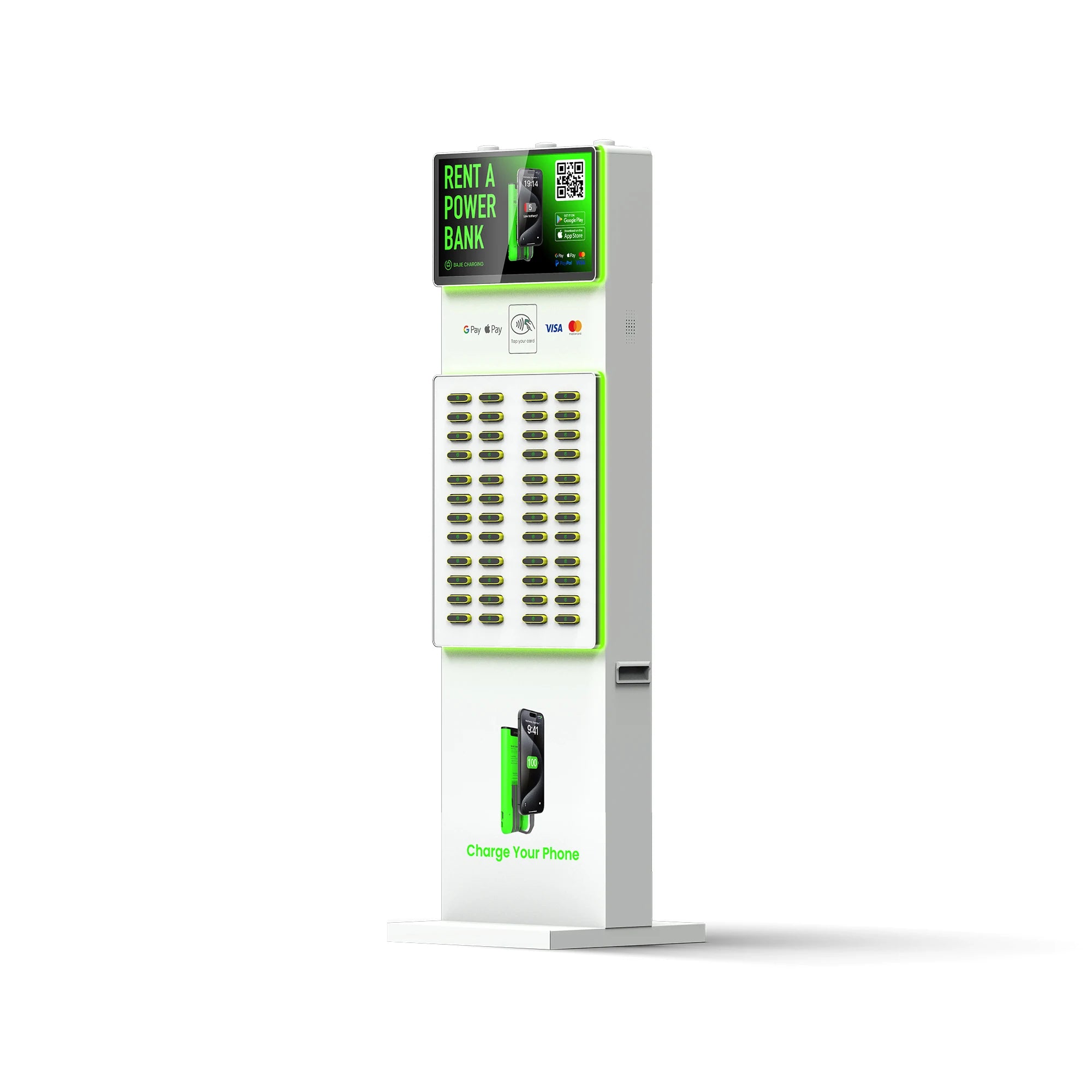 Power Bank 48 Slots Power Bank  with Pos Screen Fast Charging High Capacity Cell Phone Charger Vending Machine Shared Power Bank