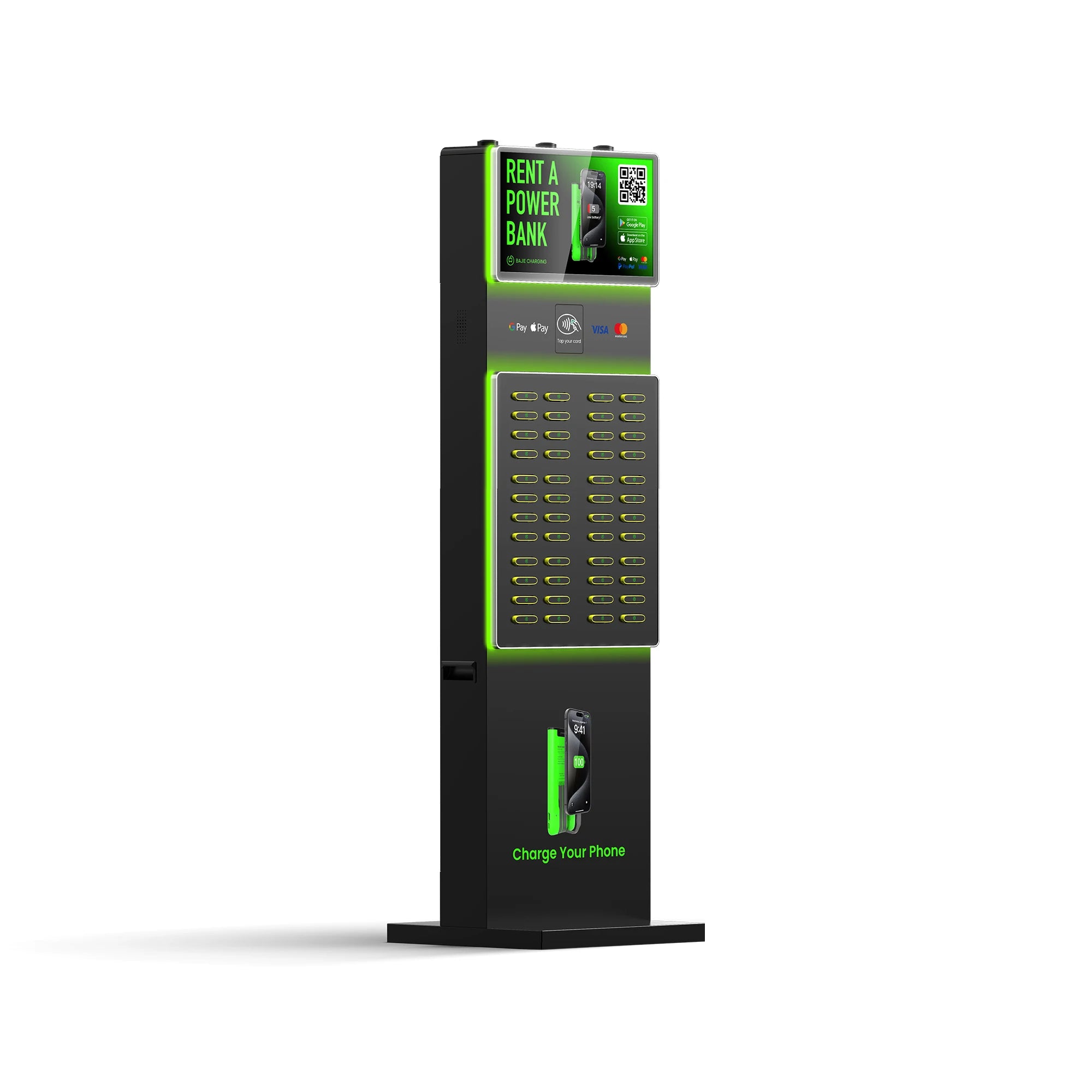 Power Bank 48 Slots Power Bank  with Pos Screen Fast Charging High Capacity Cell Phone Charger Vending Machine Shared Power Bank