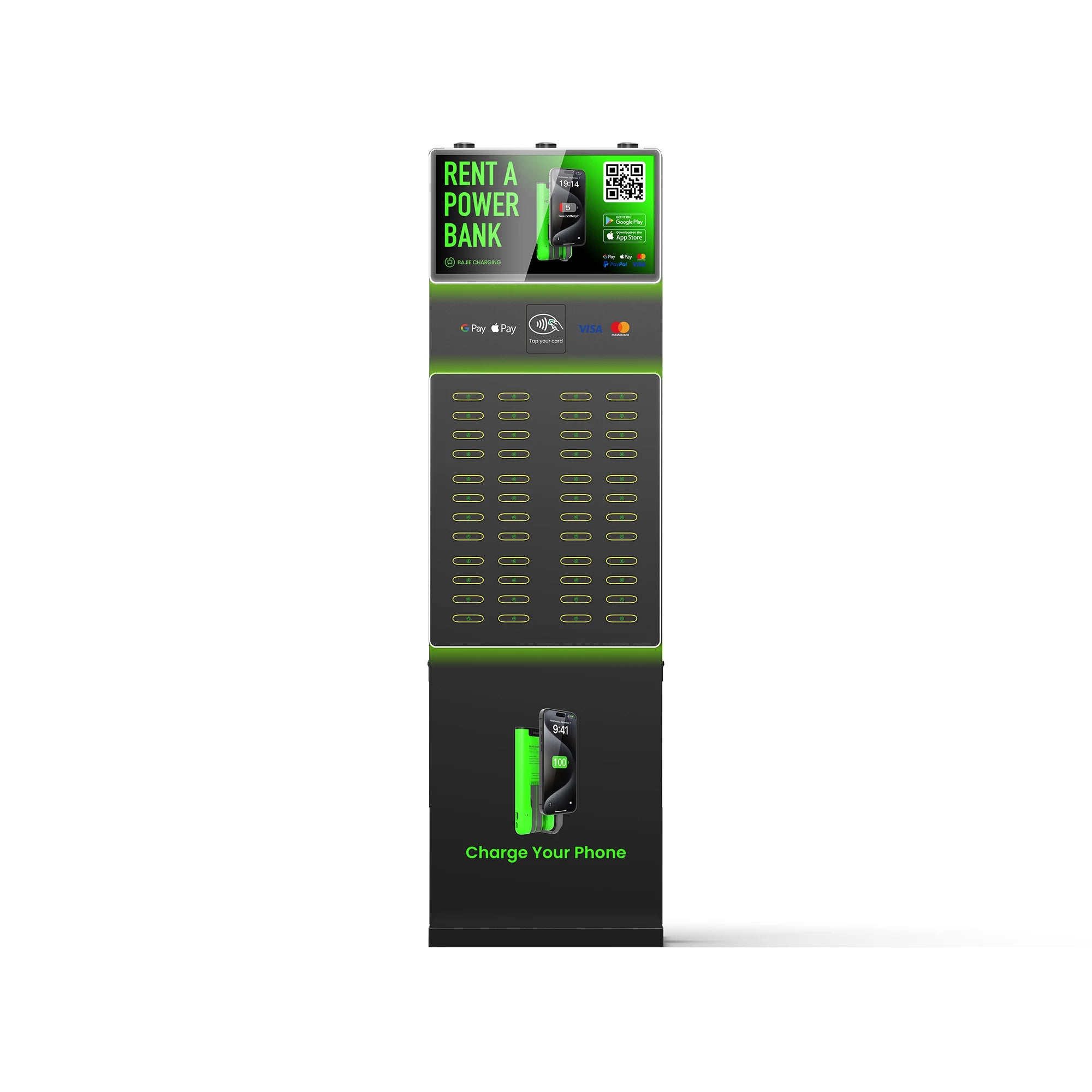 Power Bank 48 Slots Power Bank  with Pos Screen Fast Charging High Capacity Cell Phone Charger Vending Machine Shared Power Bank