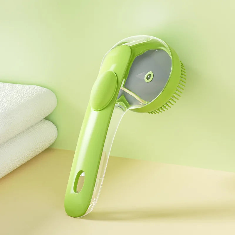 2-in-1 Pet Grooming Brush: Massage & Bath Scrubbing Tool for Dogs and Cats - Gentle Exfoliating and Lathering for Soothing Wash