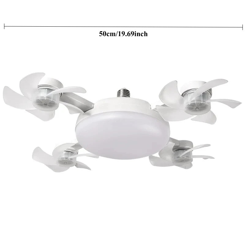 Unmanned Aerial Vehicle Silent Ceiling Fan Light Remote Control Dimming Multi-color LED Living Room Bedroom Ceiling Fan Light