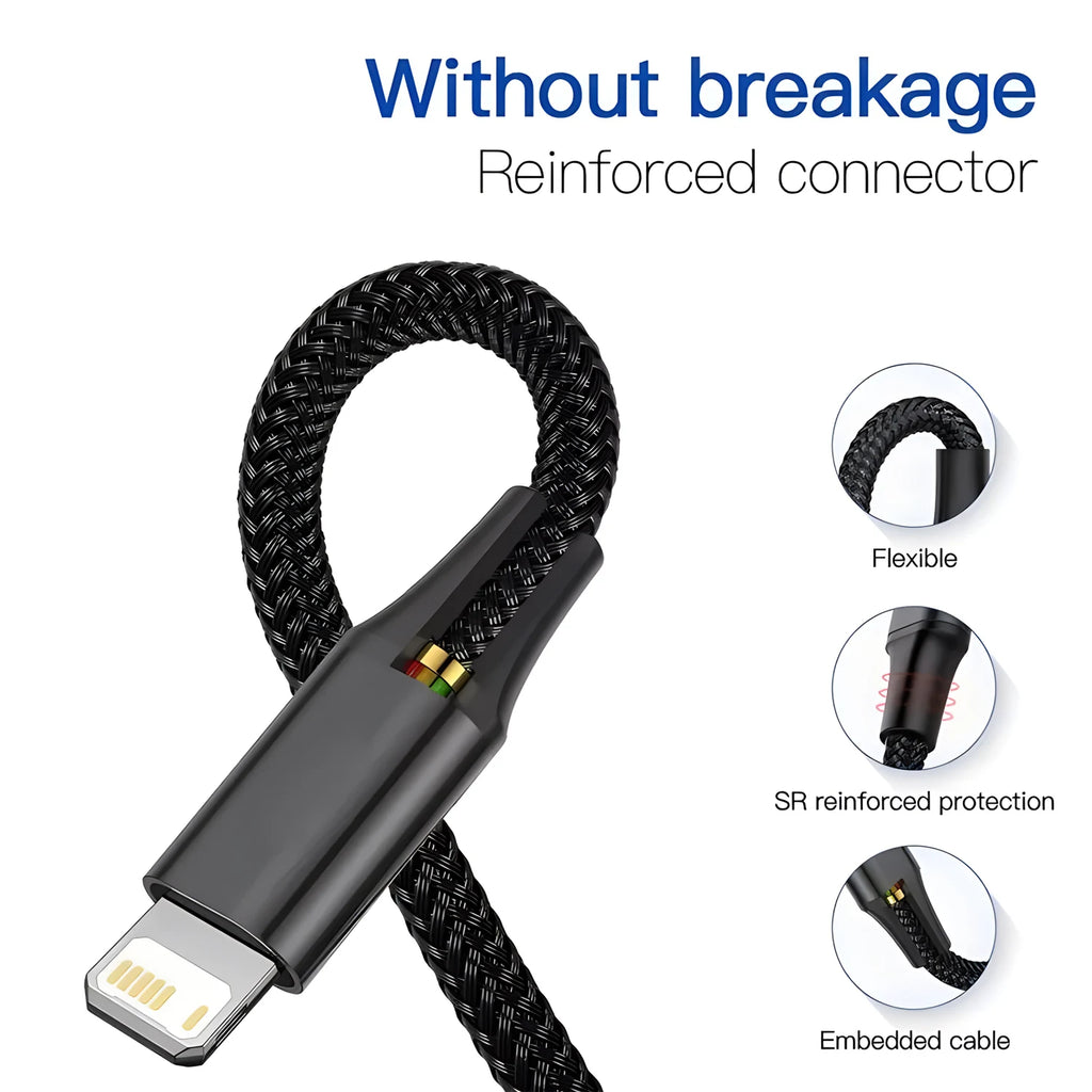 4 in 1 Multi Charger Cable For iPhone 15 14 13Pro Max Mini 3 in 1 Micro USB Type C Fast Charging Cable for Android iPhone Huawei
