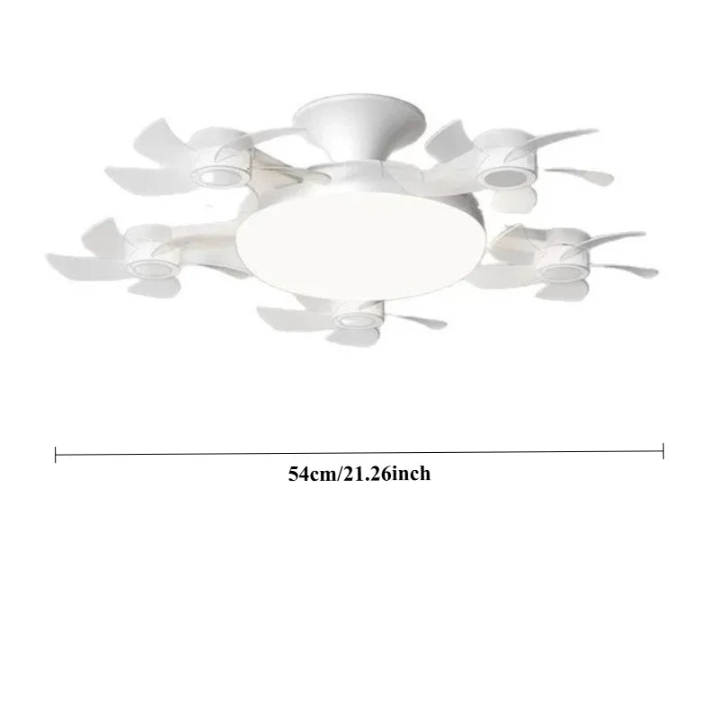 Unmanned Aerial Vehicle Silent Ceiling Fan Light Remote Control Dimming Multi-color LED Living Room Bedroom Ceiling Fan Light